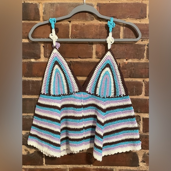 POL Crochet Spaghetti Strap Top Triangle Top - Picture 4 of 4